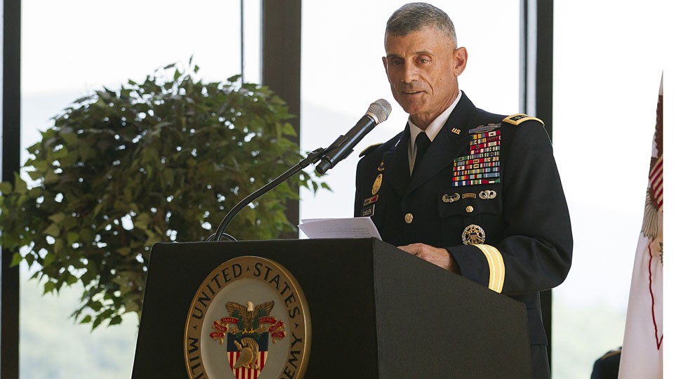 Lieutenant General Robert L. Caslen Jr. speaking at West Point