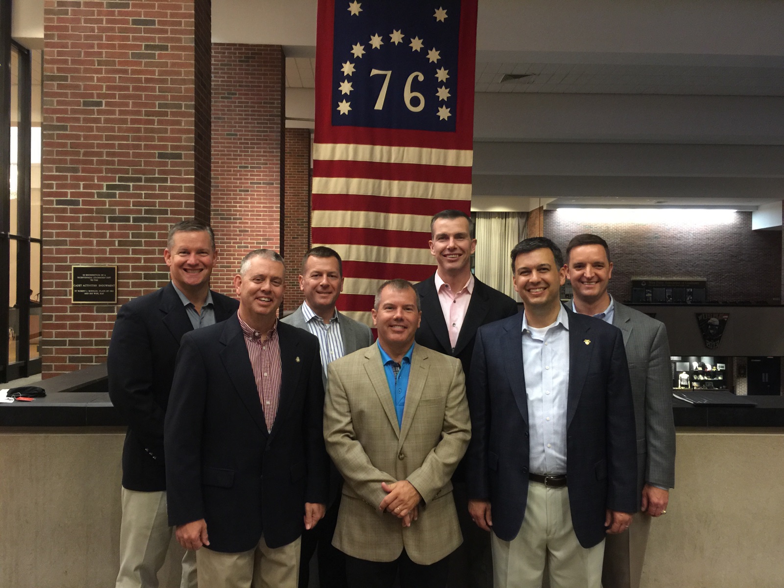 The seven members of Six Pack at West Point in 2015